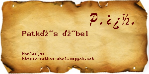 Patkós Ábel névjegykártya