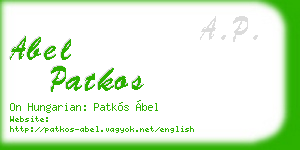 abel patkos business card