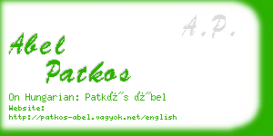 abel patkos business card